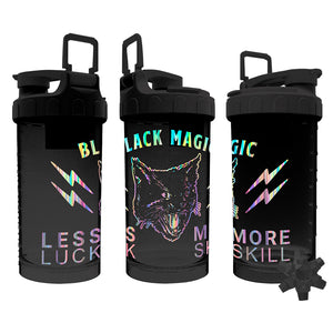 Limited Edition Black Magic Supply Shaker Cup- Less Luck, More Skill Hologram Edition