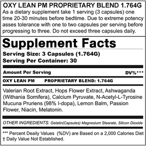 OXY LEAN PM PREMIUM SLEEP FORMULA